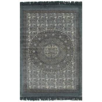 Koberec Kilim se vzorem bavlněný 160x230 cm šedý (246570)