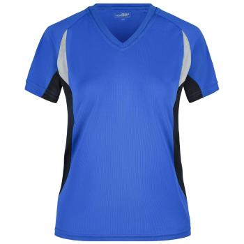 James & Nicholson Dámské funkční tričko s krátkým rukávem JN390 - Královská modrá / černá | L