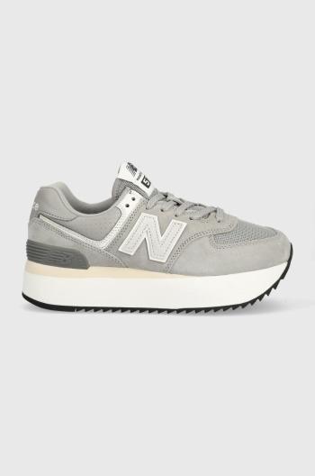 Sneakers boty New Balance Wl574zba šedá barva