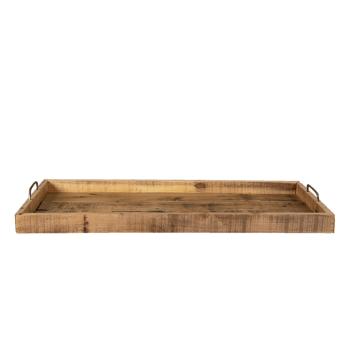 Dřevěný antik dekorační servírovací podnos - 80*36*8 cm 5H0509