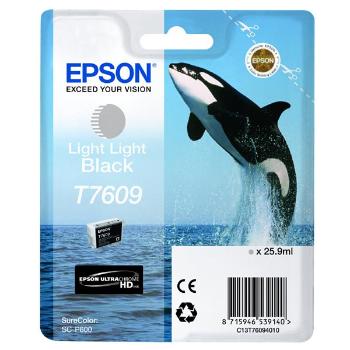 EPSON T7609 (C13T76094010) - originální cartridge, světle světle černá, 25,9ml