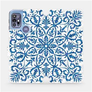 Flipové pouzdro na mobil Motorola Moto G30 - ME01P Modré květinové vzorce (5903516686803)