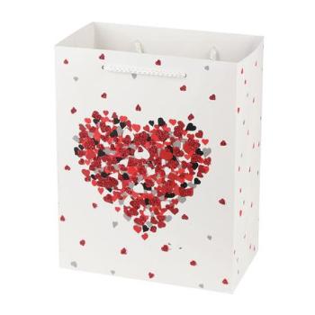 TORO Papírová dárková taška 44x31x12cm srdce
