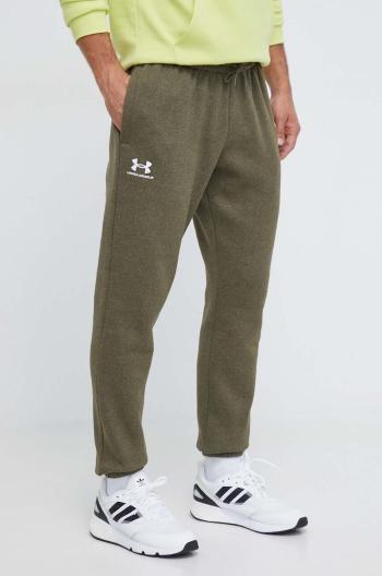 Tepláky Under Armour zelená barva, hladké, 1373882