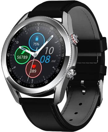 Wotchi Smartwatch W25S - Silver/Black Leather