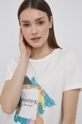 Bavlněné tričko Vero Moda bílá barva