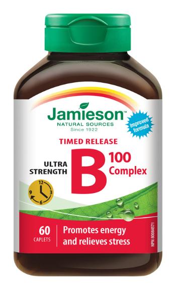 Jamieson B-komplex 100 mg s postupným uvolňováním 60 tablet