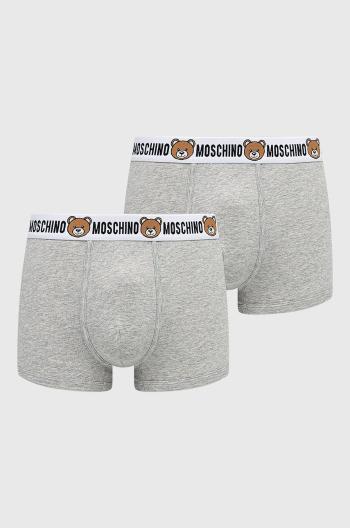 Boxerky Moschino Underwear 2-pack pánské, šedá barva