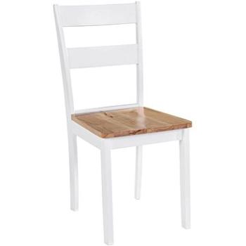 Jídelní židle 4 ks bílé masivní kaučukovník (245369)