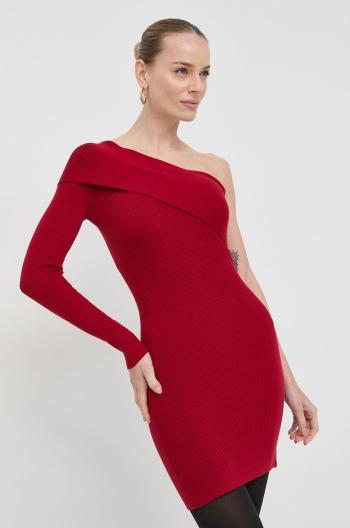 Šaty se směsí hedvábí Elisabetta Franchi červená barva, mini