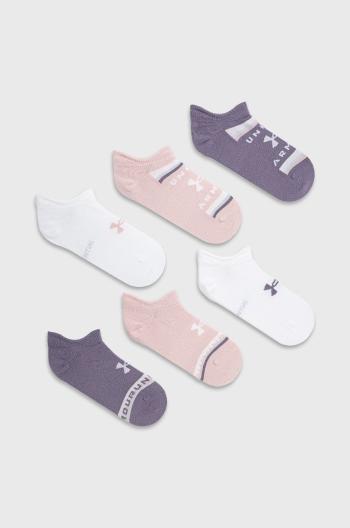 Ponožky Under Armour 1370542 (6-pak) dámské, růžová barva