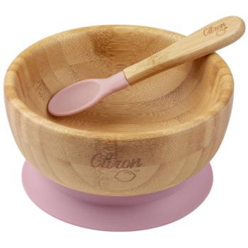 Citron Bamboo Bowl miska s přísavkou Blush Pink 300 ml