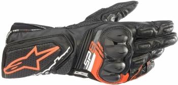 Alpinestars SP-8 V3 Leather Gloves Black/Red Fluorescent XL Rukavice