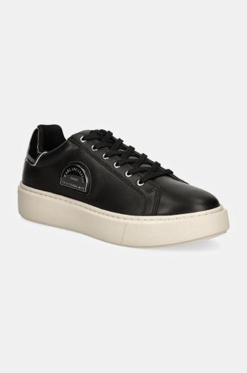 Kožené sneakers boty Karl Lagerfeld MAXI KUP černá barva, KL62212