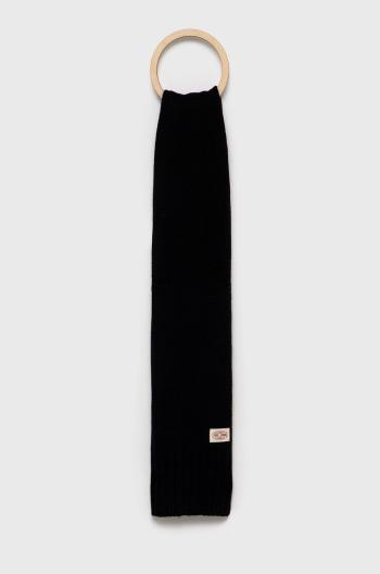 Šátek z vlněné směsi Pepe Jeans černá barva, hladký