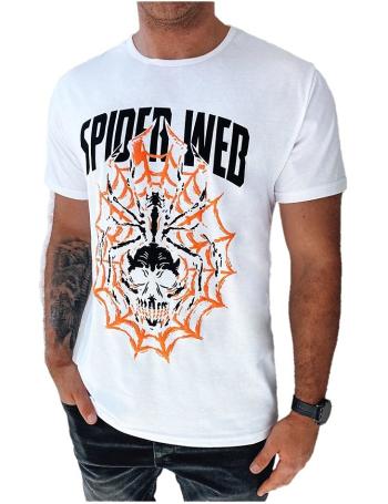 Bílé pánské tričko s potiskem spider vel. 2XL