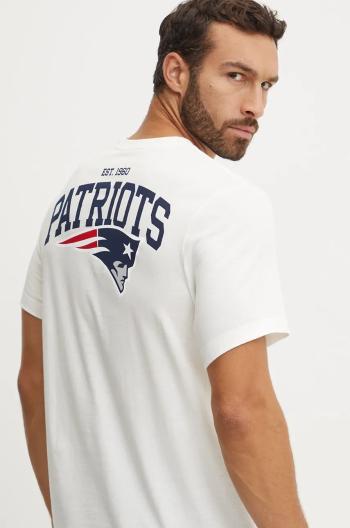 Bavlněné tričko Nike New England Patriots béžová barva, s potiskem, N199-11K-8K-8AB