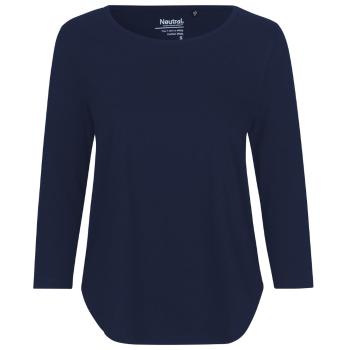 Neutral Dámské tričko s 3/4 rukávem z organické Fairtrade bavlny - Námořní modrá | L