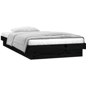 Rám postele s LED světlem černý 90 × 200 cm masivní dřevo, 819961 (819961)
