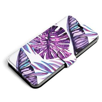 Mobiwear Flip pouzdro pro Samsung Galaxy S22 Plus - MG12S Velké fialové listy (5904808015806)