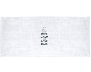 Celopotištěný sportovní ručník love cats
