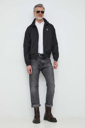 Bomber bunda Calvin Klein Jeans černá barva, přechodná