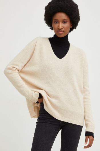 Vlněný svetr Answear Lab dámský, béžová barva, lehký