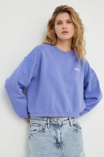 Mikina American Vintage SWEAT ML COL ROND dámská, fialová barva, hladká, IZU03AE24