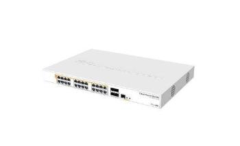 MikroTik Cloud Router Switch CRS328-24P-4S+RM, 800MHz CPU, 512MB, 24xGLAN, 4xSFP+cage, ROS L5, PSU,1U Rackmount, CRS328-24P-4S+RM