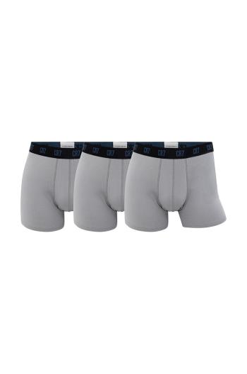 Boxerky CR7 Cristiano Ronaldo 3-pack pánské, šedá barva