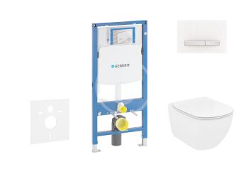 GEBERIT Duofix Modul pro závěsné WC s tlačítkem Sigma50, alpská bílá + Ideal Standard Tesi WC a sedátko, Rimless, SoftClose 111.300.00.5 NE8