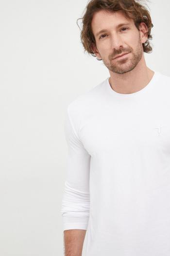 Tričko s dlouhým rukávem Trussardi bílá barva