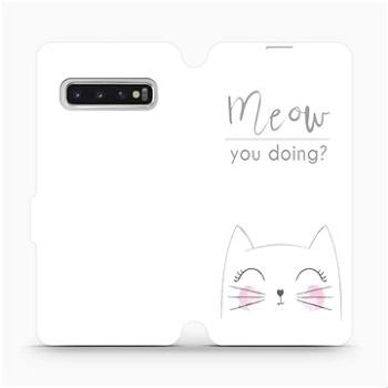 Flipové pouzdro na mobil Samsung Galaxy S10 - M098P Meow you doing? (5903226810949)