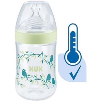 NUK Nature Sense kojenecká láhev s kontrolou teploty 260 ml zelená