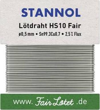 Bezolovnatý pájecí cín Stannol HS10Fair, bez olova, 10 g, 0.5 mm