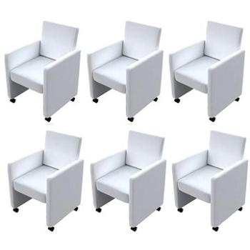 Jídelní židle 6 ks bílé umělá kůže (160186)