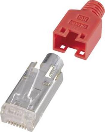 Konektor RJ45 Hirose Electronic, zástrčka rovná, 10 ks, červená