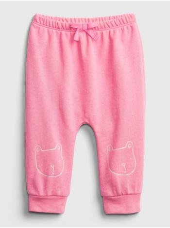 Růžové holčičí baby tepláky GAP Logo brannan bear pull-on pants