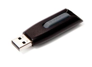 USB flash disk "V3", černá-šedá, 64GB, USB 3.0, 60/12MB/sec, VERBATIM, 49174