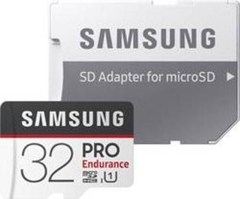 Paměťová karta microSDHC, 32 GB, Samsung Pro Endurance, Class 10, UHS-I, vč. SD adaptéru, podpora videa 4K, vhodné pro trvalé nahrávání