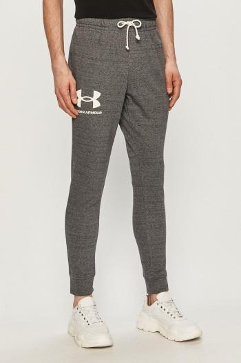 Kalhoty Under Armour pánské, šedá barva, hladké