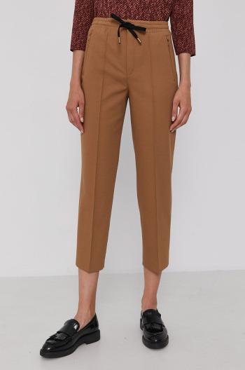 Kalhoty Drykorn Access dámské, hnědá barva, jednoduché, high waist