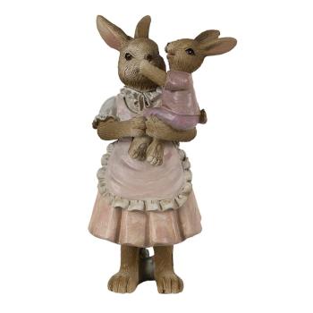 Dekorace králičí mamka s malým králíčkem na ruce - 8*5*12 cm 6PR3550