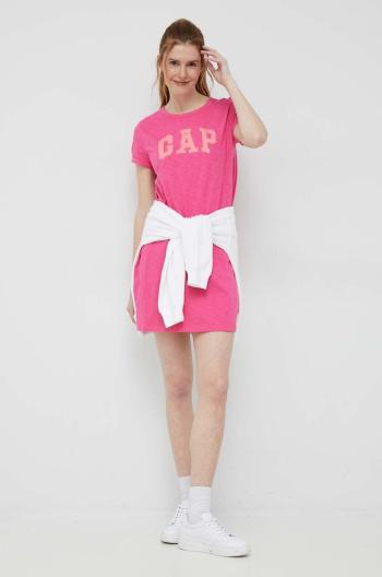 Bavlněné šaty GAP růžová barva, mini