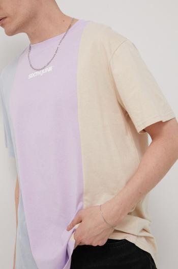 Bavlněné tričko Sixth June fialová barva, s potiskem