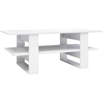 Konferenční stolek bílý vysoký lesk 110 × 55 × 42 cm dřevotříska (800546)