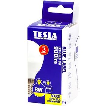 TESLA LED žárovka miniglobe BULB E14, 8W, teplá bílá (MG140830-7)