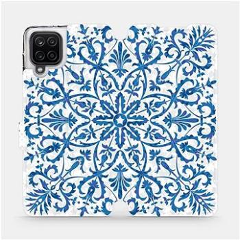 Flipové pouzdro na mobil Samsung Galaxy A12 - ME01P Modré květinové vzorce (5903516613007)