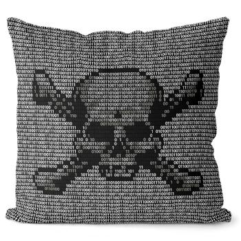 Polštářek Code skull (Velikost: 55 x 55 cm, Výplň 55x55: )