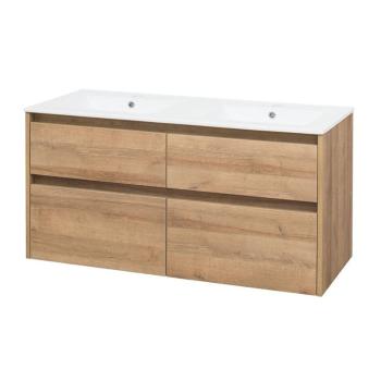 MEREO Opto, koupelnová skříňka s keramickým umyvadlem 121 cm, dub CN923